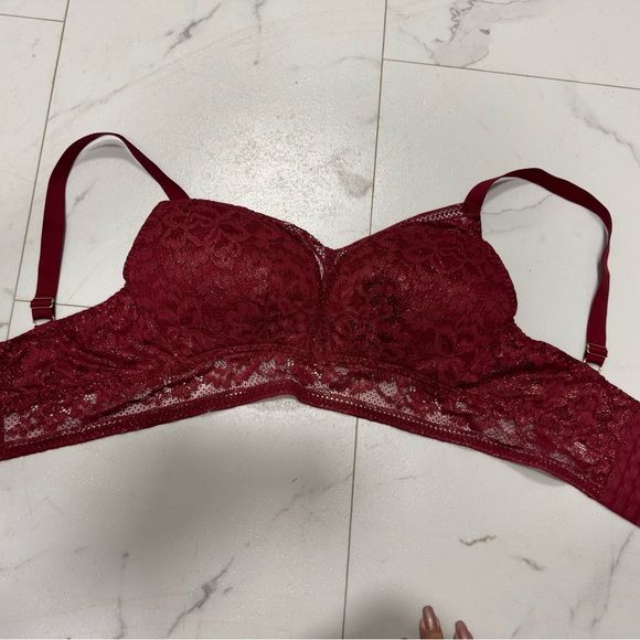 Knix Wireless DEEP RED Lace bustier bra - size S++ - Picture 6 of 11